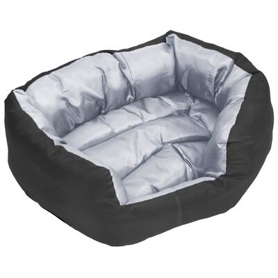 Hondenkussen Omkeerbaar & Wasbaar 65x50x20cm Grijs/Zwart - 28% Korting!