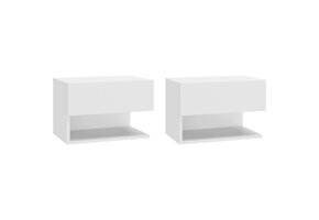 vidaXL Wandnachtkastjes 2 stuks Wit - 62% Korting