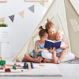 Kinder Tipi Tent Crème 160x120x120cm met Vilten Bal - 34% Korting