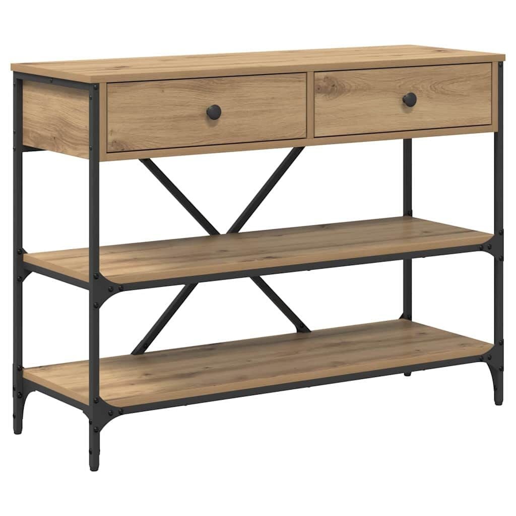 vidaXL Wandtafel met Lade & Plank - Artisanaal Eiken (35% Korting)