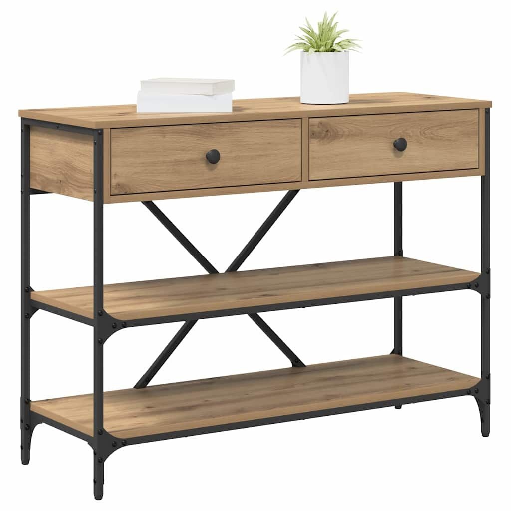 vidaXL Wandtafel met Lade & Plank - Artisanaal Eiken (35% Korting)