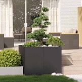 Plantenbak van Staal (100x100x80 cm) - Zwart - 35% Korting
