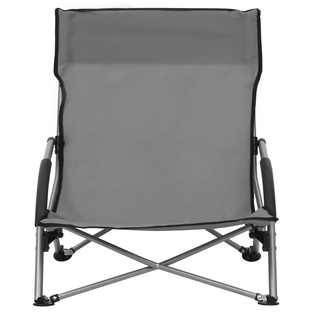 Strandstoelen 2 stuks Inklapbaar Stof Grijs - 29% Korting!