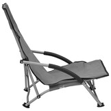 Strandstoelen 2 stuks Inklapbaar Stof Grijs - 29% Korting!