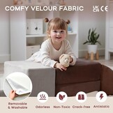 BanaSuper Schuimklimblokken voor Kinderen, XXL Schuurstenen, EN71-Gecertificeerd, Montessori Speelgoed, Wasbare Hoes voor Binnenplezier, Baby Soft Playset, Koffie Grijs