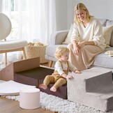 BanaSuper Schuimklimblokken voor Kinderen, XXL Schuurstenen, EN71-Gecertificeerd, Montessori Speelgoed, Wasbare Hoes voor Binnenplezier, Baby Soft Playset, Koffie Grijs