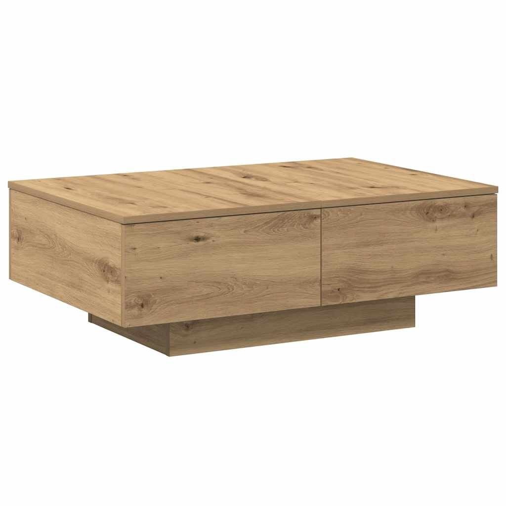 VidaXL Salontafel 90x60x31 cm Bewerkt Hout Artisanaal Eikenkleurig - 37% Korting