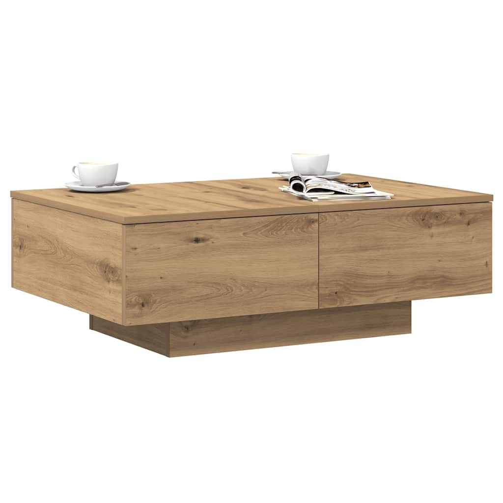 VidaXL Salontafel 90x60x31 cm Bewerkt Hout Artisanaal Eikenkleurig - 37% Korting