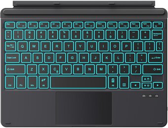 Toetsenbord voor Microsoft Surface Go 4 (2023) / Go 3 (2021) / Go 2 (2020) / Go (2018) | Slank draadloos Bluetooth met trackpad, 7 kleuren LED-achterg