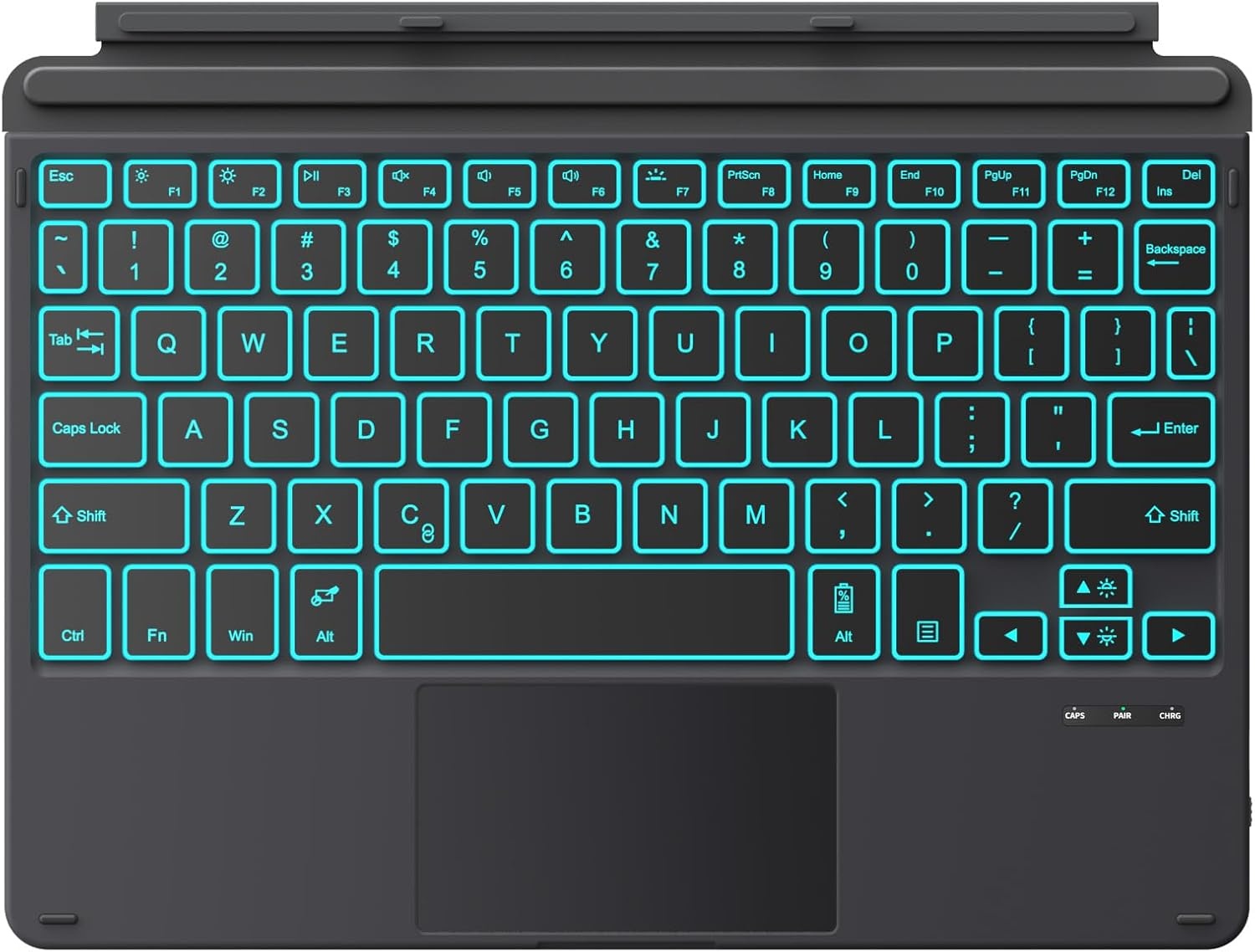 Toetsenbord voor Microsoft Surface Go 4 (2023) / Go 3 (2021) / Go 2 (2020) / Go (2018) | Slank draadloos Bluetooth met trackpad, 7 kleuren LED-achterg