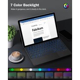Toetsenbord voor Microsoft Surface Go 4 (2023) / Go 3 (2021) / Go 2 (2020) / Go (2018) | Slank draadloos Bluetooth met trackpad, 7 kleuren LED-achterg