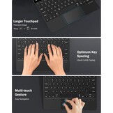 Toetsenbord voor Microsoft Surface Go 4 (2023) / Go 3 (2021) / Go 2 (2020) / Go (2018) | Slank draadloos Bluetooth met trackpad, 7 kleuren LED-achterg