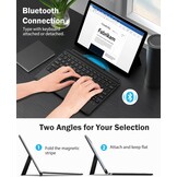 Toetsenbord voor Microsoft Surface Go 4 (2023) / Go 3 (2021) / Go 2 (2020) / Go (2018) | Slank draadloos Bluetooth met trackpad, 7 kleuren LED-achterg