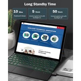 Toetsenbord voor Microsoft Surface Go 4 (2023) / Go 3 (2021) / Go 2 (2020) / Go (2018) | Slank draadloos Bluetooth met trackpad, 7 kleuren LED-achterg