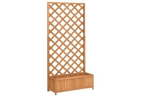 Plantenbak met latwerk van massief vurenhout - Bruin - 29% Korting