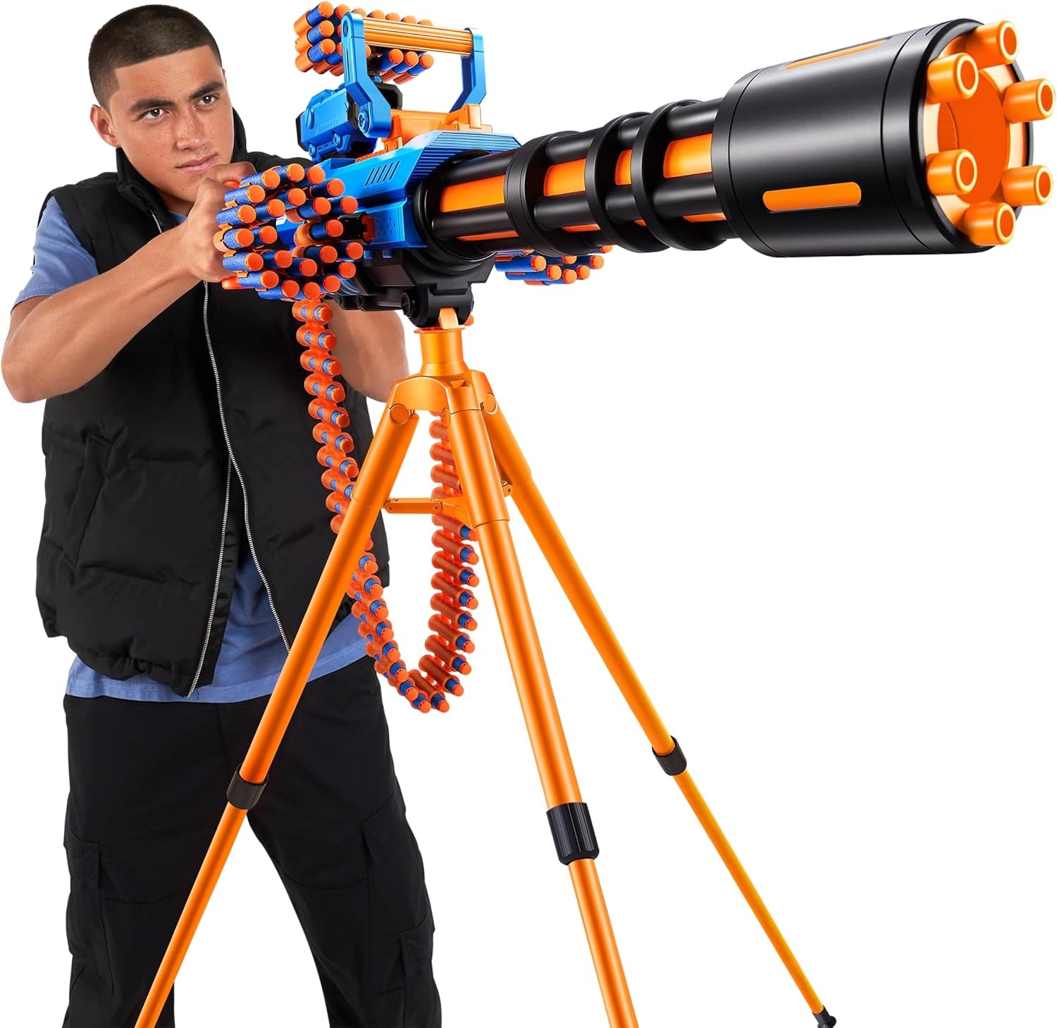 XSHOT Insanity Motorized Rage Fire van ZURU met 72 dartpijlen, Air Pocket Technology dart- en dartopslag, gemotoriseerde straalkracht, automatische voedingsriem, statief en richtkijker,