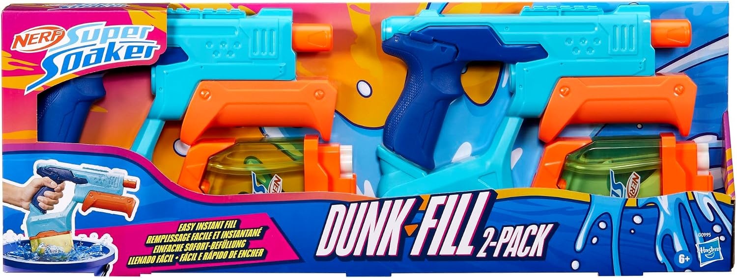 Nerf Super Soaker Dunk-Fill Waterblasters 300 ml - Duopack Diverse Kleuren