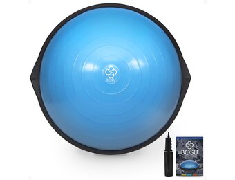 Balanstrainer voor fitness, krachttraining, balans- en rompoefeningen | 66 cm opblaasbaar trainingsplatform | Blauw | Inclusief pomp en thuis work-out