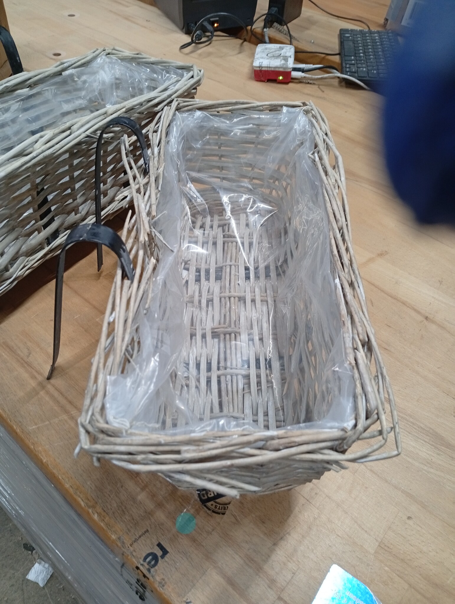 vidaXL Balkonbakken 2 st 40 cm wicker met PE-voering