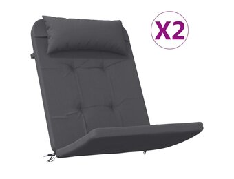 vidaXL Stoelkussens 2 st Adirondack oxford stof antracietkleurig