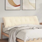 vidaXL Rugkussen Crèmekleurig 180 x 50 cm Katoen Stof