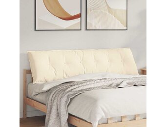 vidaXL Rugkussen Crèmekleurig 180 x 50 cm Katoen Stof