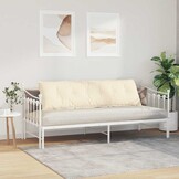 vidaXL Rugkussen Crèmekleurig 180 x 50 cm Katoen Stof