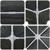 vidaXL Partytent Antraciet, Wit 800 x 400 x 266 cm Polyester, Staal
