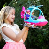 Barbie FWY29 Helicopter met Ruimte voor Twee Poppen van Barbie Dreamhouse Adventures, Meerkleurig, Vanaf 3 Jaar