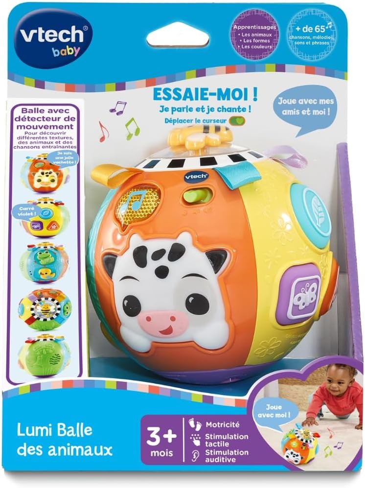 VTech Lumi Dierenvriendjes Bal - Interactieve Muzikale Babybal - Meerkleurig - 12,6 cm