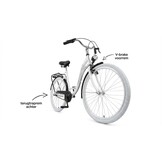Fiets voor meisje - meisjesfiets 26 inch - zwart wit