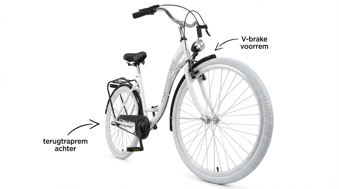 Fiets voor meisje - meisjesfiets 26 inch - zwart wit