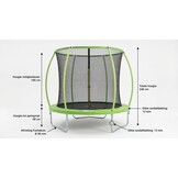 Trampoline 305 cm rond - met veiligheidsnet – groen/zwart
