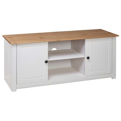 vidaXL Tv-kast Panama Range 120x40x50 cm massief grenenhout wit