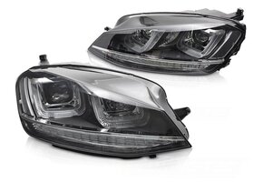 Koplampen VW Golf 7 (2013-2017) - Zwart/Chroom met DRL & Dynamische LED - 55% Korting