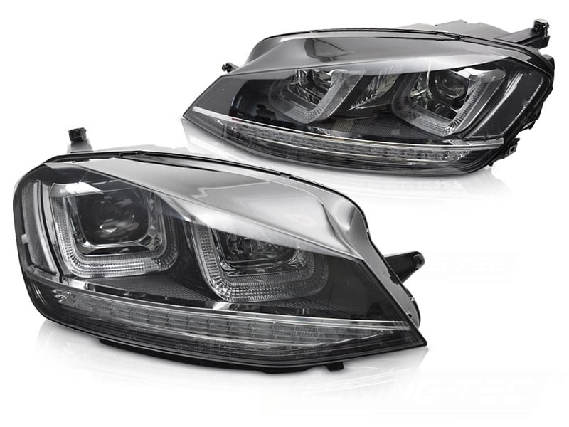 Koplampen voor VW Golf 7 hatchback/station 2013-2017 zwart/chrome