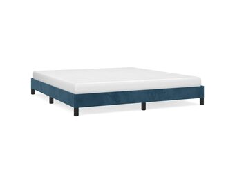 vidaXL Bedframe zonder matras 160x200 cm fluweel donkerblauw