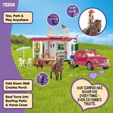 schleich HORSE CLUB | Camping adventure with the caravan 72205 | from 5 years | Playset with caravan, SUV, 2 figures, horse | Schleich horse accessories | Toys from 5 years | 113 pieces