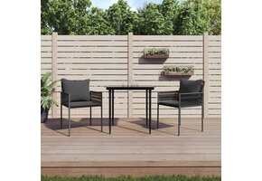 VidaXL Tuinstoelen 2 stuks Zwart Poly Rattan met Kussens 47% Korting