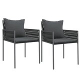 vidaXL Tuinstoelen Zwart Poly Rattan 2 stuks, 61% Korting
