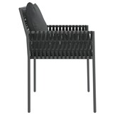 vidaXL Tuinstoelen 2 st met kussens 54x61x83 cm poly rattan zwart