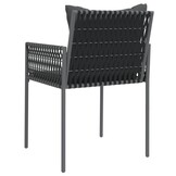 vidaXL Tuinstoelen 2 st met kussens 54x61x83 cm poly rattan zwart