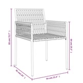 vidaXL Tuinstoelen 2 st met kussens 54x61x83 cm poly rattan zwart