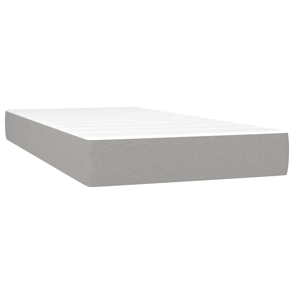 vidaXL Pocketveringmatras medium 80x200x20 cm stof lichtgrijs