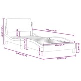 vidaXL Bedframe "Dover" kunstleer grijs 90x200 cm