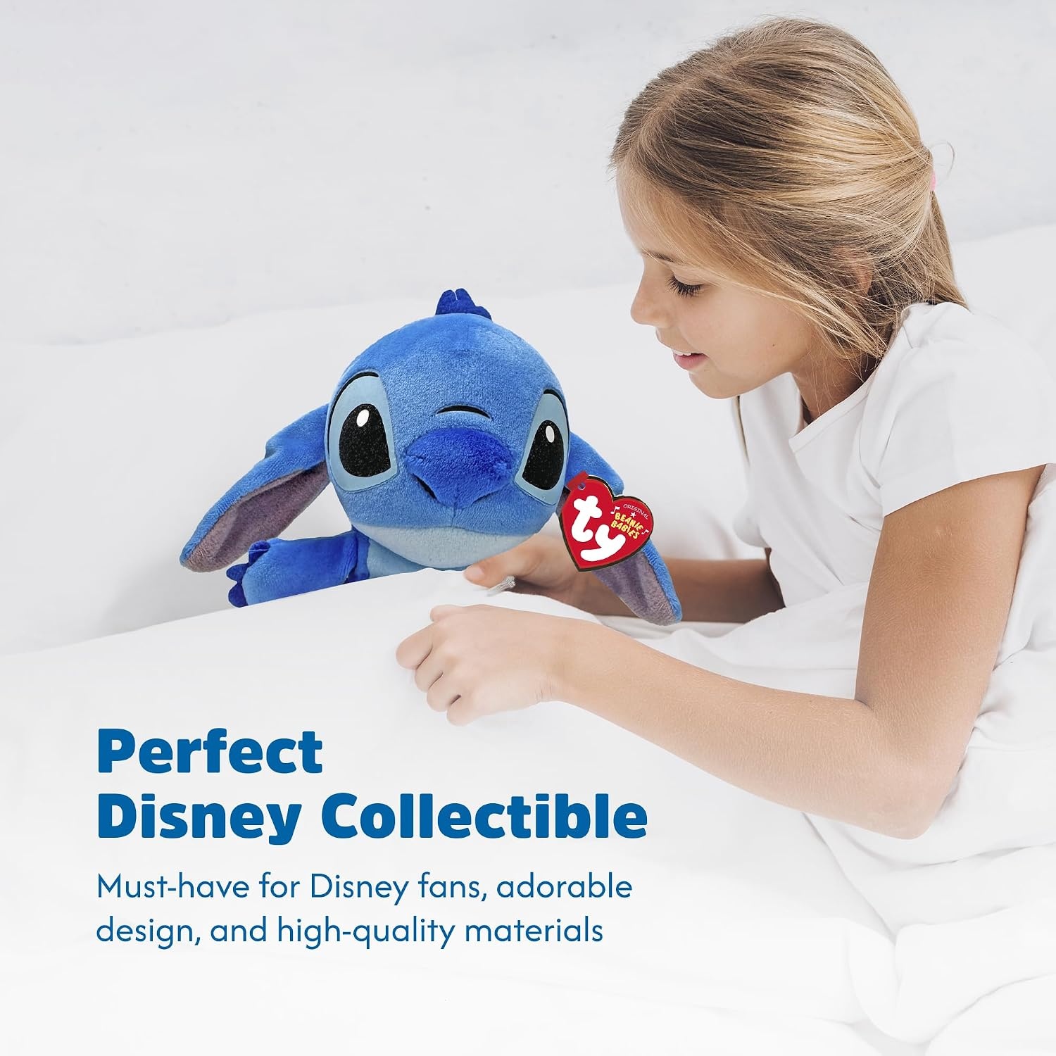 TY Disney Beanies Stitch pluche dier - zachte teddy voor kinderen en baby's - knuffelig verzamelaar knuffeldier