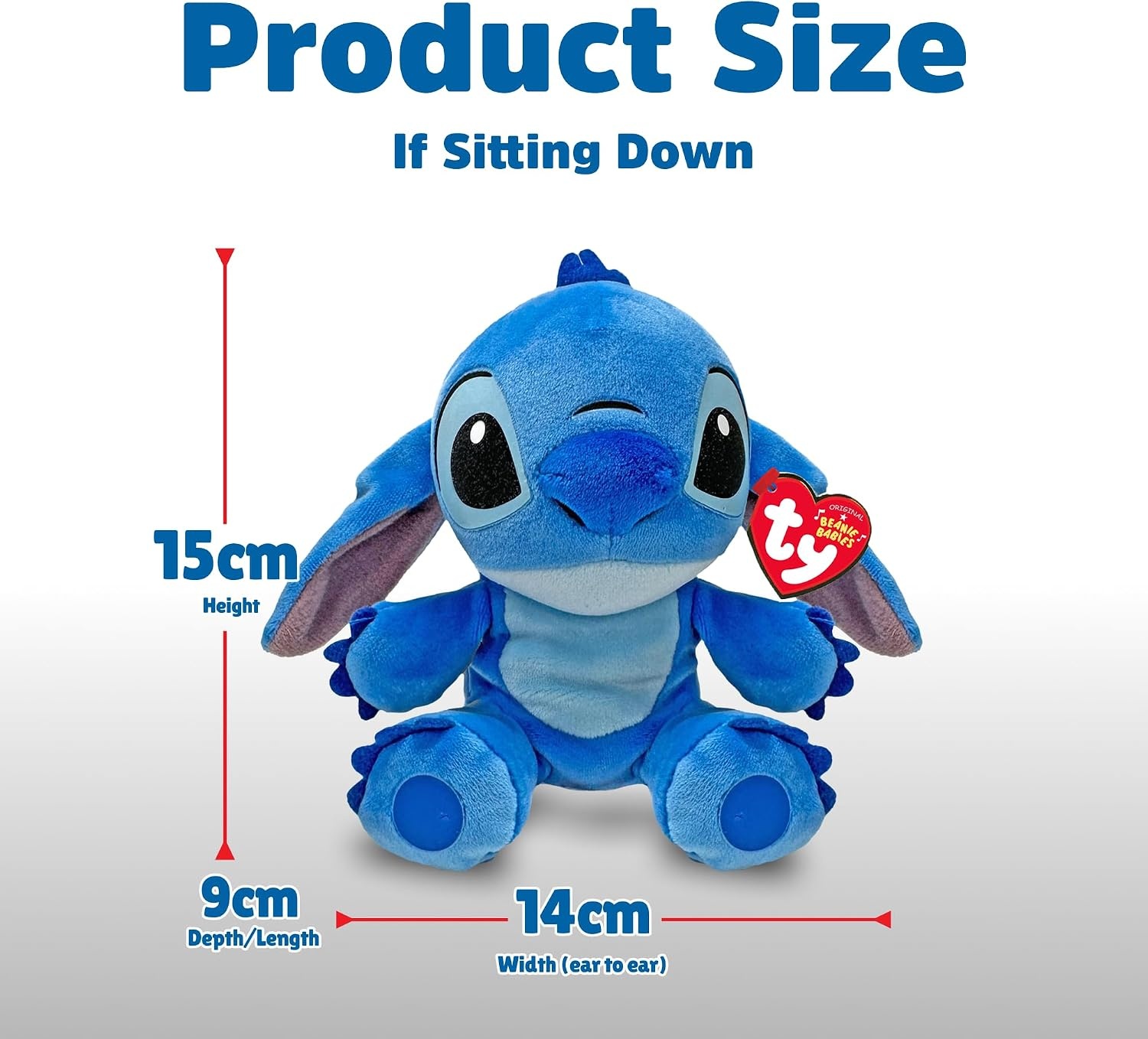 TY Disney Beanies Stitch pluche dier - zachte teddy voor kinderen en baby's - knuffelig verzamelaar knuffeldier