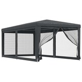 vidaXL Partytent met 6 mesh zijwanden 3x6 m HDPE antracietkleurig
