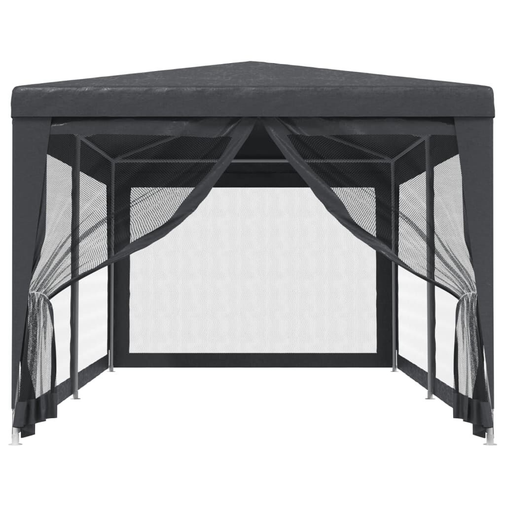 vidaXL Partytent met 6 mesh zijwanden 3x6 m HDPE antracietkleurig