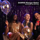 Pack of 30 Bobo Balloons Transparent, 24 Inch Bubble Jumbo Bobo Balloons Birthday Crystal Bubble Clear Balloons Refillable with Confetti, Helium for Christmas, Wedding, Birthday Decorations